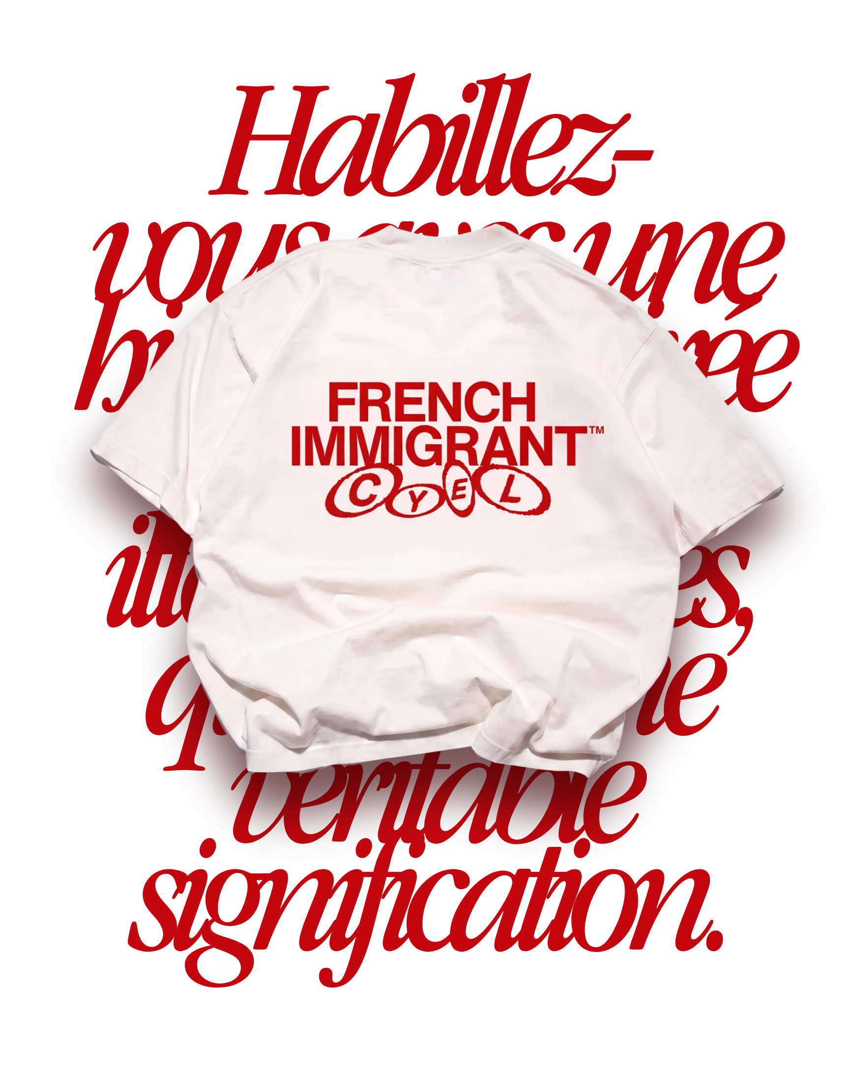 Tee French Immigrant — Blanc